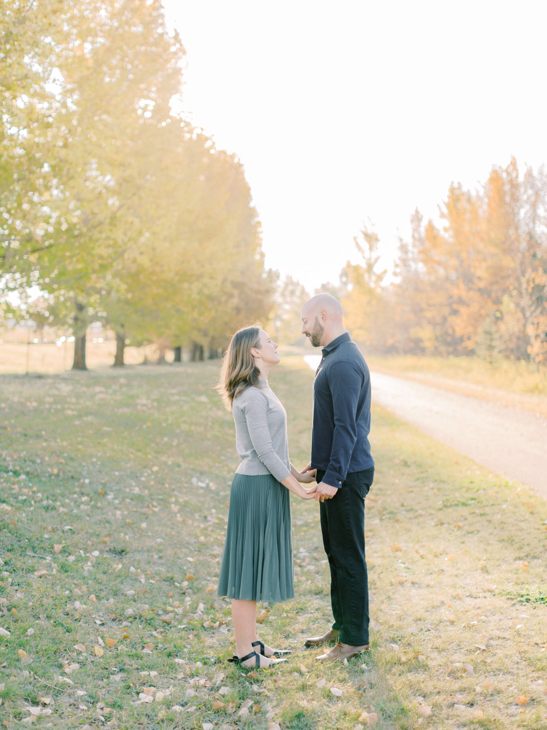 fall engagement session with dog - Montreal and Toronto wedding photographer