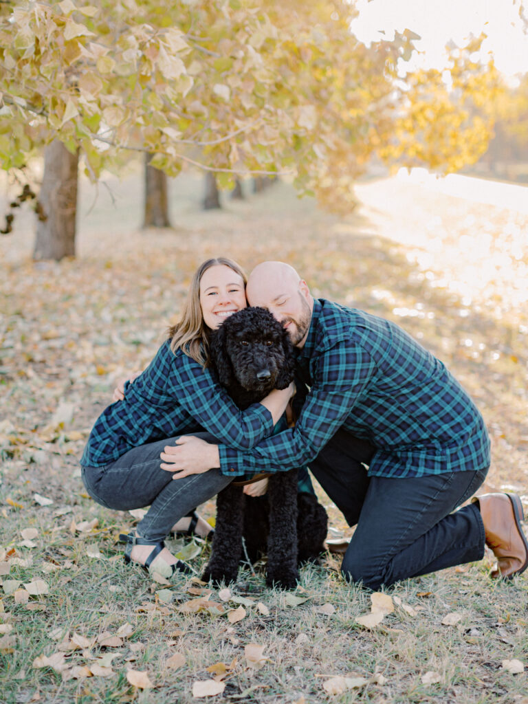 fall engagement session with dog - Montreal and Toronto wedding photographer
